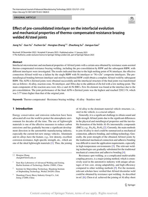 Effect Of Pre Consolidated Interlayer On The Interfacial Evolution And