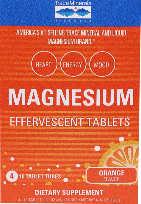 Trace Minerals Research Magnesium Effervescent Tablets Box Orange 4