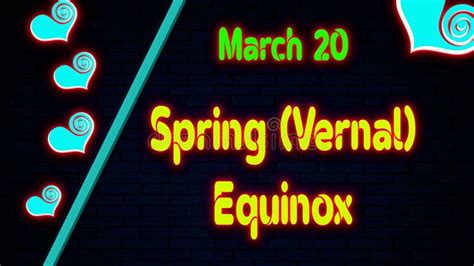 Happy Spring Vernal Equinox March 20 Calendar Of February Neon Text