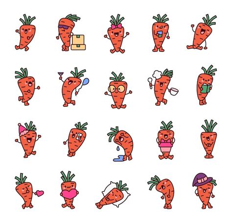 Premium Vector Cheerful Carrot Character Cute Cartoon Vegetable