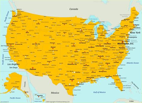 Maps Of USA With Cities | Printable Map Of USA