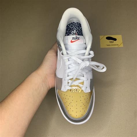 Nike Dunk Low Heirloom Gold Silver White Red Size Depop