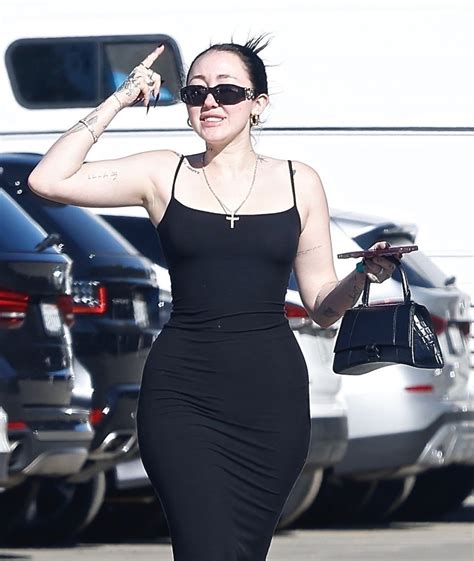 Noah Cyrus Wears A Body Hugging Black Dress Shopping In Studio City