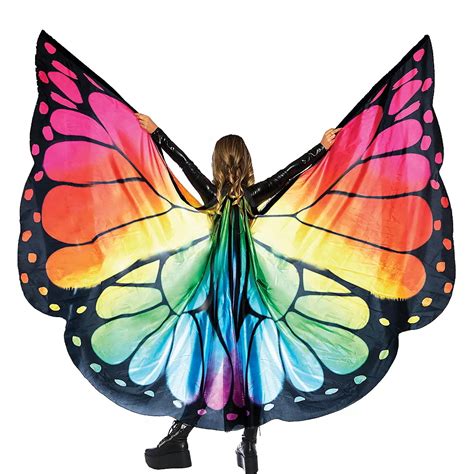 Rainbow Butterfly Wing Cape 81 12in X 61 34in Party City