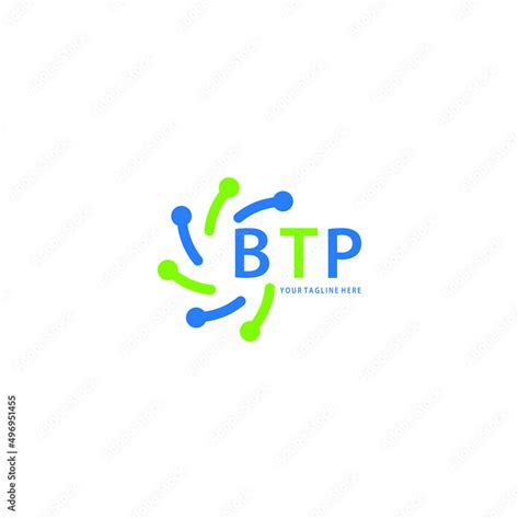 BTP logo design initial creative letter on white background. BTP vector ...