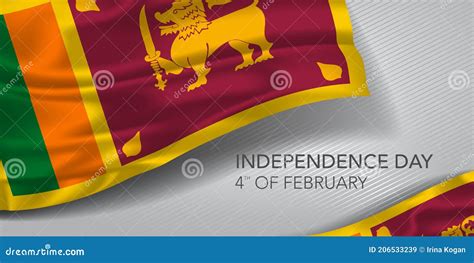 Sri Lanka Happy Independence Day Greeting Card Banner With Template