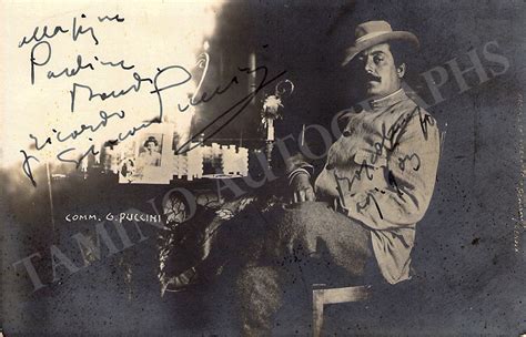 Giacomo Puccini Autograph Signed Photograph 1903 – Tamino