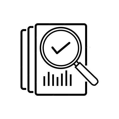 Premium Vector | Review icon like thin line loupe on paper concept of