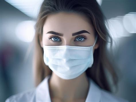 Premium Ai Image Female Doctor Wearing A Medical Mask In The Hospital