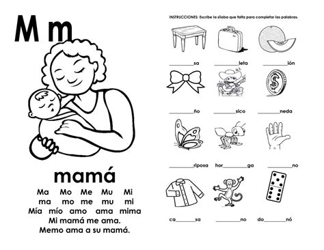 Cuaderno Aprender A Leer Mam Ma Mo Me Mu Mi Ma Mo Me Mu Mi M A M O