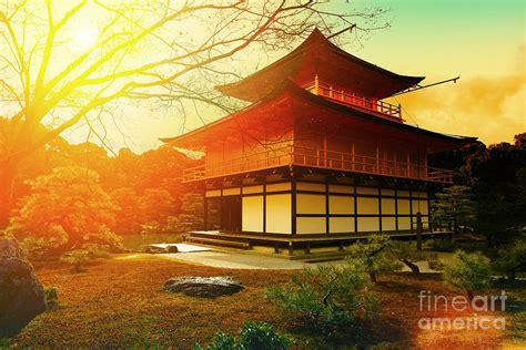 Magical Sunset Over Kinkakuji Temple Photograph By Vvvita