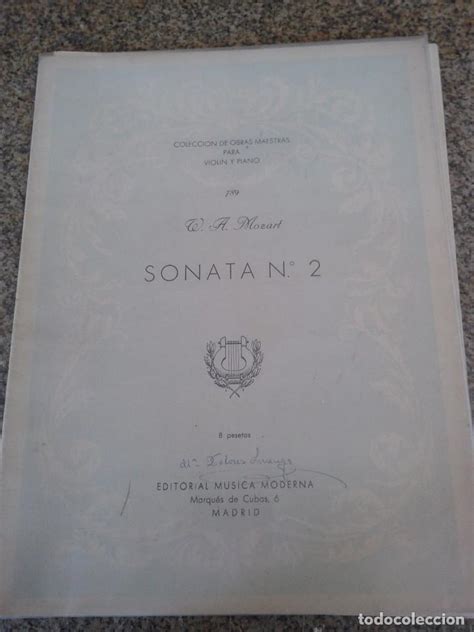 Mozart Sonata Nº 2 Coleccion Obras Maestr Comprar Partituras