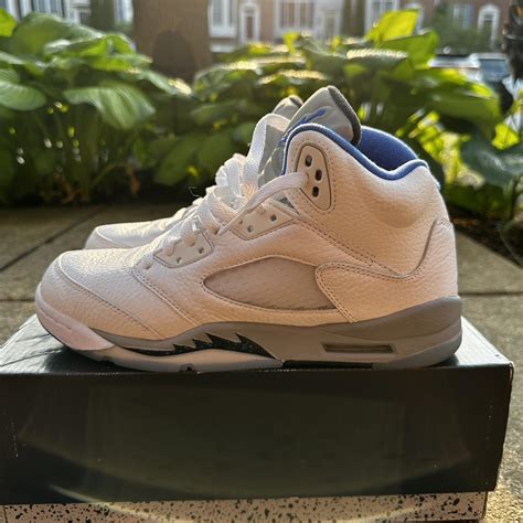 Jordan 5 Retro White Stealth 2021 Gs Stock X Depop