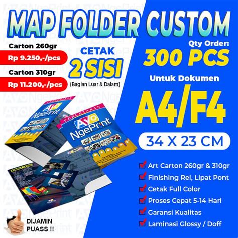 Jual Cetak Map Folder Organizer Stopmap Kertas A F Sisi Pcs