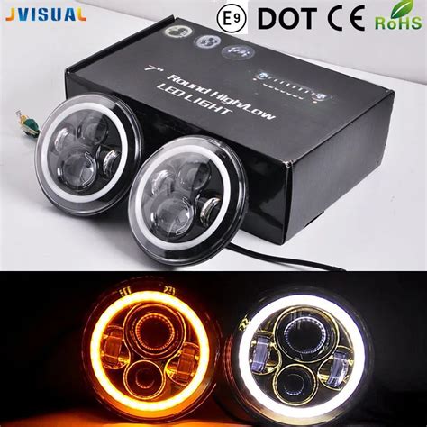 Faros Delanteros LED Halo De 7 Pulgadas Para Coche Faro Alto Bajo H4