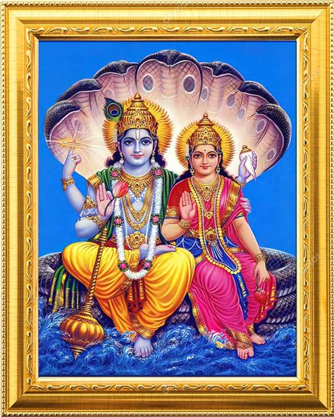 Ndframe Laxmi Ji Vishnu Garuda Photo Frame With Laminated 6 Inch X 8