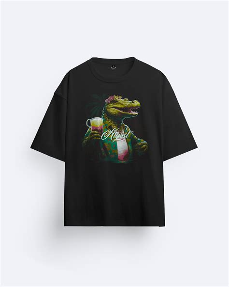 Buy Oversized Black T Shirt Crocodile Party T Shirt