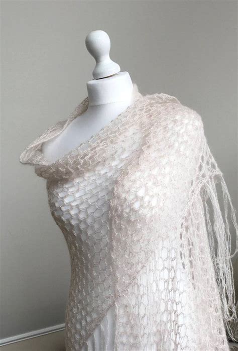 Mohair Shawl Dusty Rose Wrap Knitted Wedding Shawl Mohair Dusty Rose