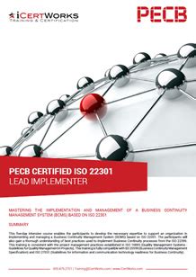 ISO 22301 Lead Implementer Training ICertWorks