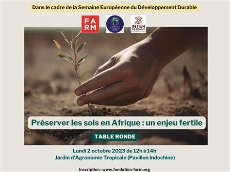 INSCRIPTION Table ronde Préserver les sols en Afrique un enjeu