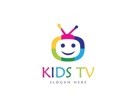 Premium Vector | Kids TV Colorful Logo Design