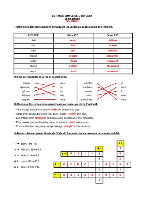 Top Exercices Conjugaison Pass Simple Me Imprimer Fond D Cran