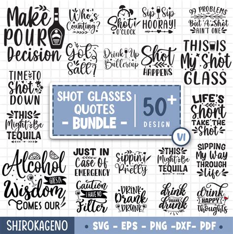 Shot Glass Quotes Svg Bundle Shot Svg Shot Glass Wrap Svg Tequila