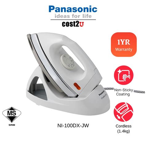 Panasonic Cordless Dry Iron 1000w Ni 100dx Jw Ni 100dx Non Stick Iron Household Seterika