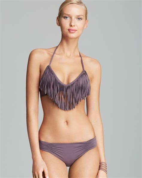 L Space Audrey Fringe Bikini Top Monique Full Bottom Women