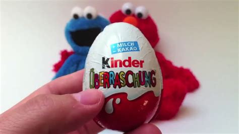 Elmo Cookie Monster Unwrapping Kinder Surprise Eggs Sesame Street Youtube