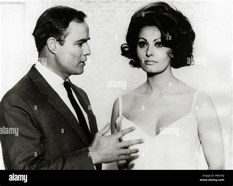 Sophia Loren And Co Star Marlon Brando On The Set Of A Countess From