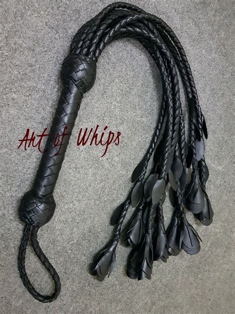 Cat-o-nine Tails Genuine Thick Leather Flogger Black Roses & - Etsy Canada