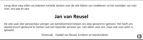 Jan Van Reusel Overlijdensbericht En Condoleances