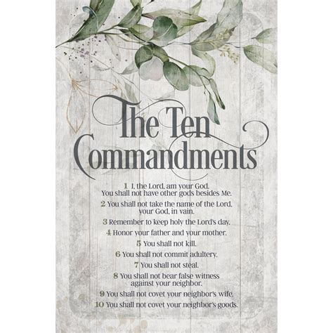 Dexsa The Ten Commandments Symbols Of Faith Inspirational Wood Plaque 6