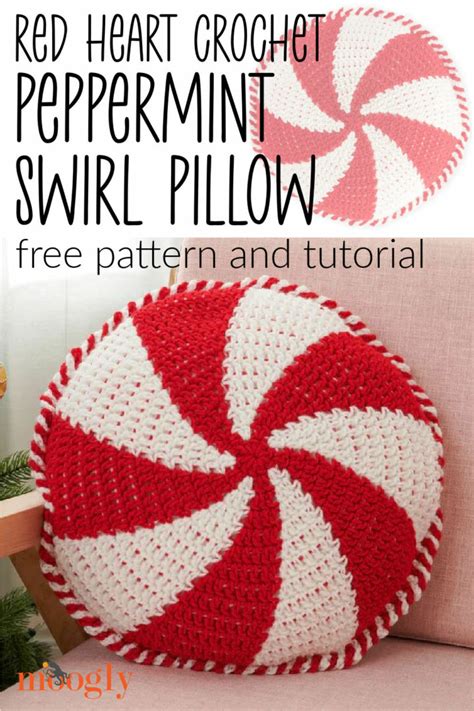 Peppermint Swirl Pillow Free Crochet Pattern And Tutorial Moogly