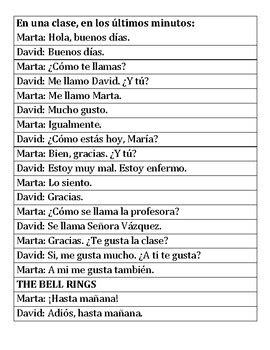 Introductory Spanish Conversation Ordering Activity By Conganas