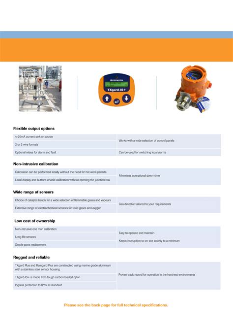 Crowcon Txgard Is Fixed Gas Detector Spec Sheet Pdf