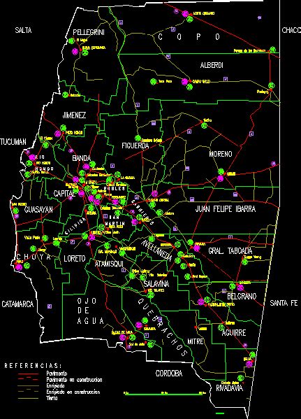 Map - Santiago Del Estero In AutoCAD | CAD library