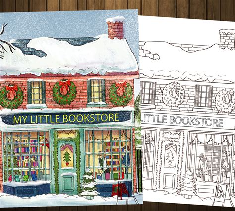 My Little Bookstore Coloring Page Pdf Adult Coloring Pages - Etsy
