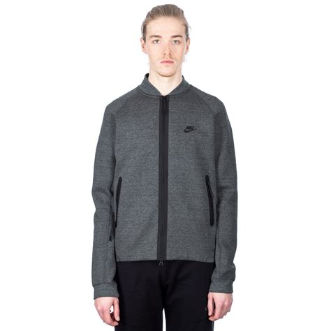 Nike Tech Fleece Varsity Jacket Tumbled Grey Black Consortium