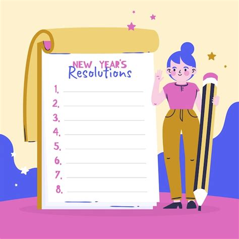 Free Vector | Hand drawn flat new year's resolutions illustration