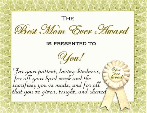 Mother Day Certificates To Print Dannybarrantes Template