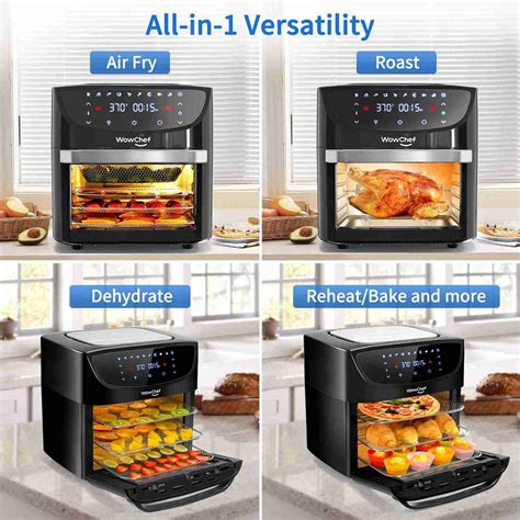 Wowchef Air Fryer Oven Large 20 Quart 10 In 1 Digital Rotisserie Dehydrator Fryers Combo With