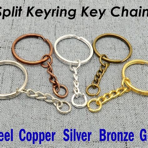 Split Key Ring And Chain Etsy