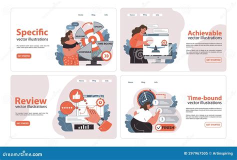 SMART Criteria Set. Flat Vector Illustration Stock Illustration ...