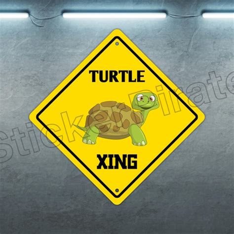 Turtle Crossing Sign Etsy