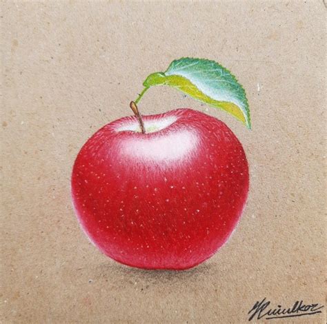 3D Apple 🍎 Realistic Color Pencil Artwork 🎨 | 3 d