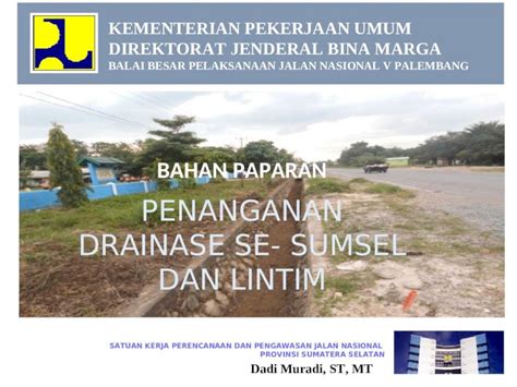 Ppt Presentasi Drainase Se Sumsel Dan Lintim Maret Dokumen Tips