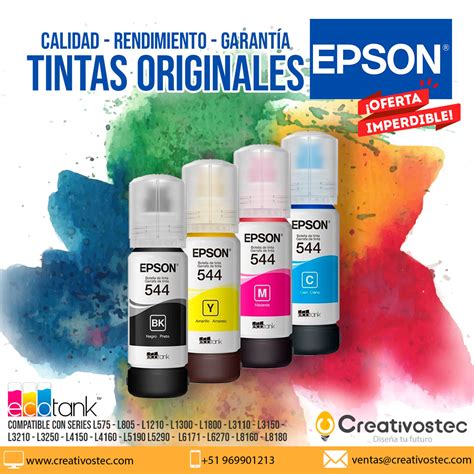 Tintas Original Epson T Para Impresoras L L L