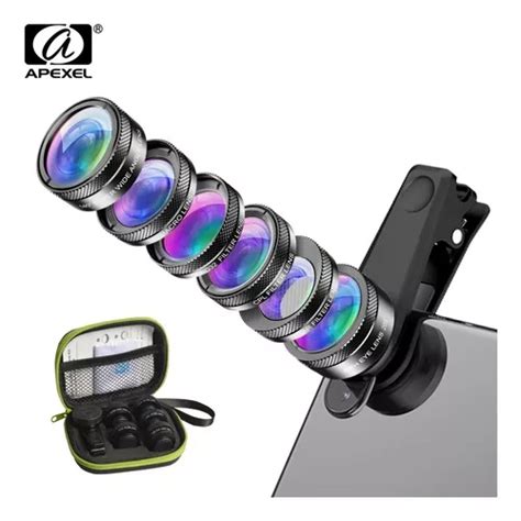 Kit Lente Celular Profissional Apexel Wide Macro Fisheye Cpl